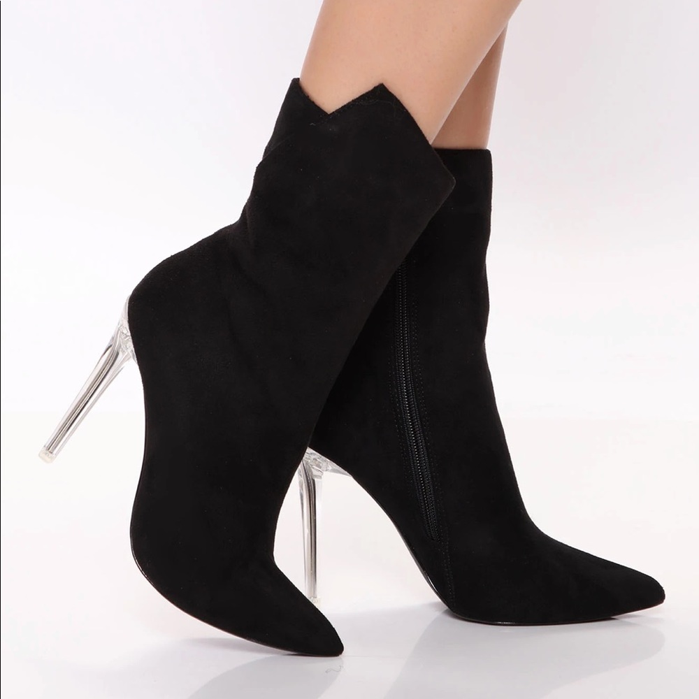 Clear heel booties Fashionnova
